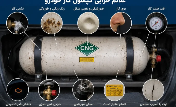 علائم خرابی کپسول گاز خودرو