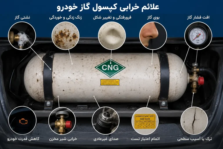 علائم خرابی کپسول گاز خودرو