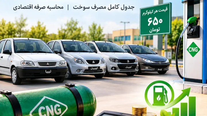 مصرف سوخت CNG در خودروهای داخلی