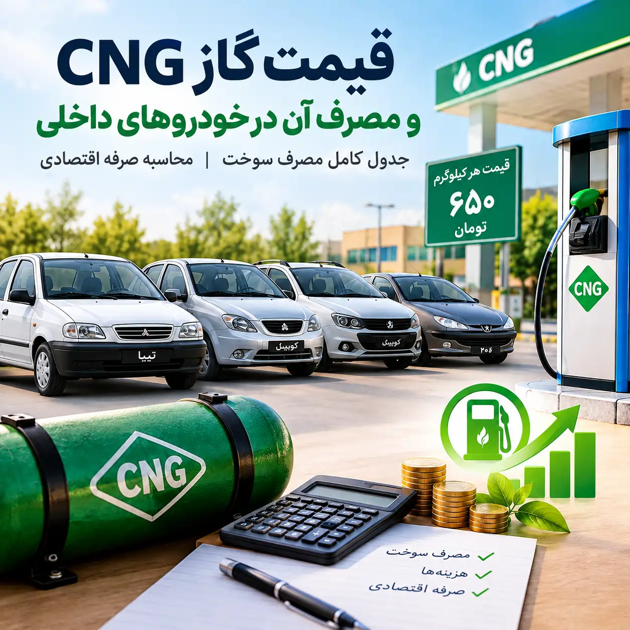 مصرف سوخت CNG در خودروهای داخلی